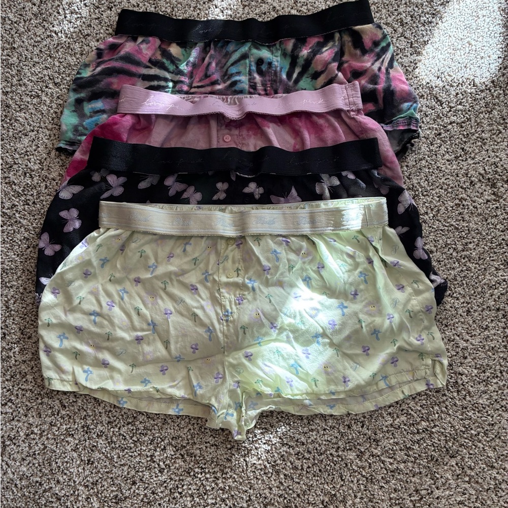 PINK Victoria's Secret Pastel Tie-Dye & Floral Lounge Shorts Set